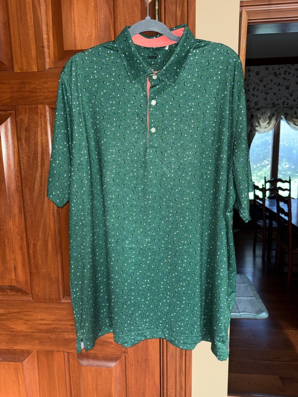 Men's Green Short-Sleeve Polo Shirt